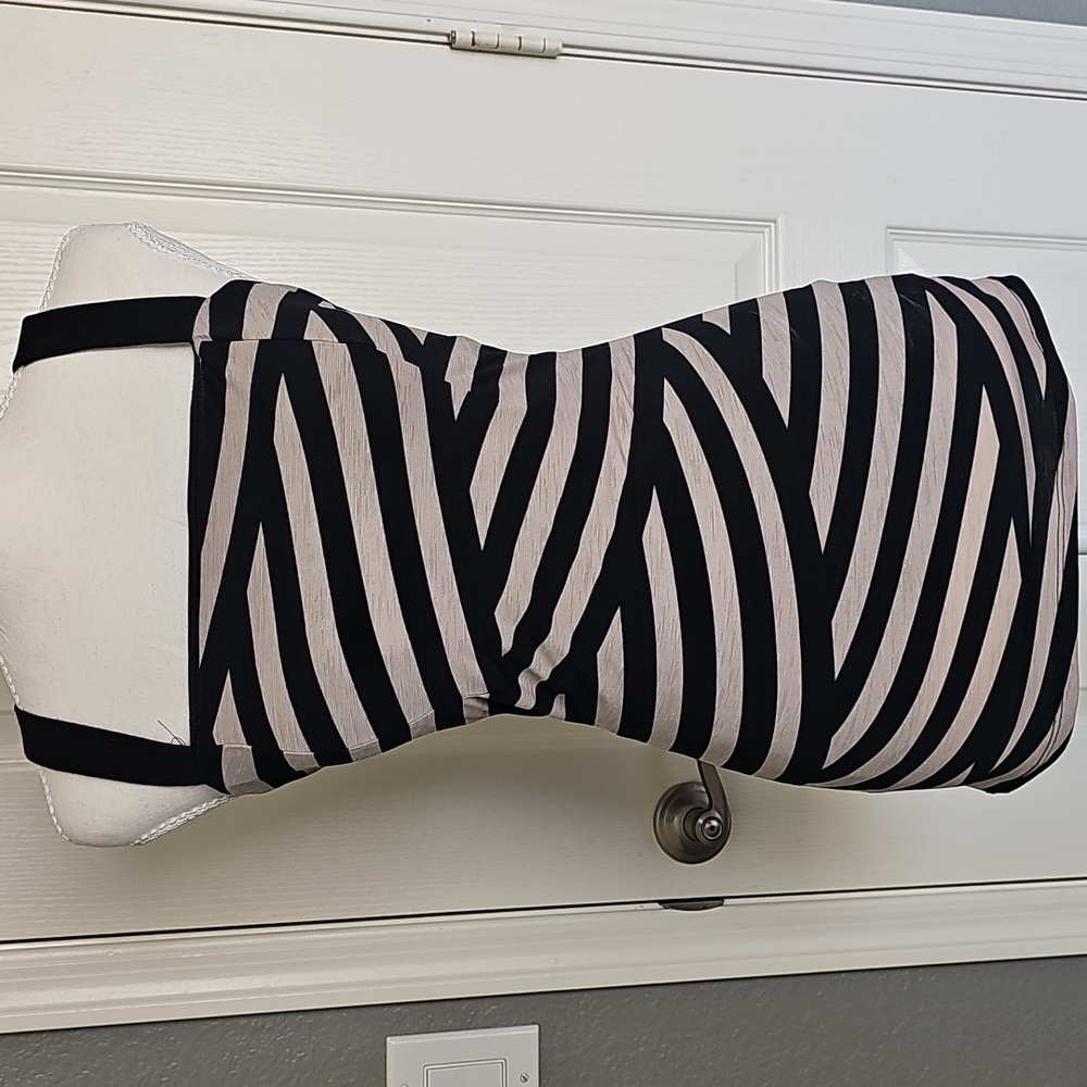 Charlotte Russe Black and Tan Striped Top